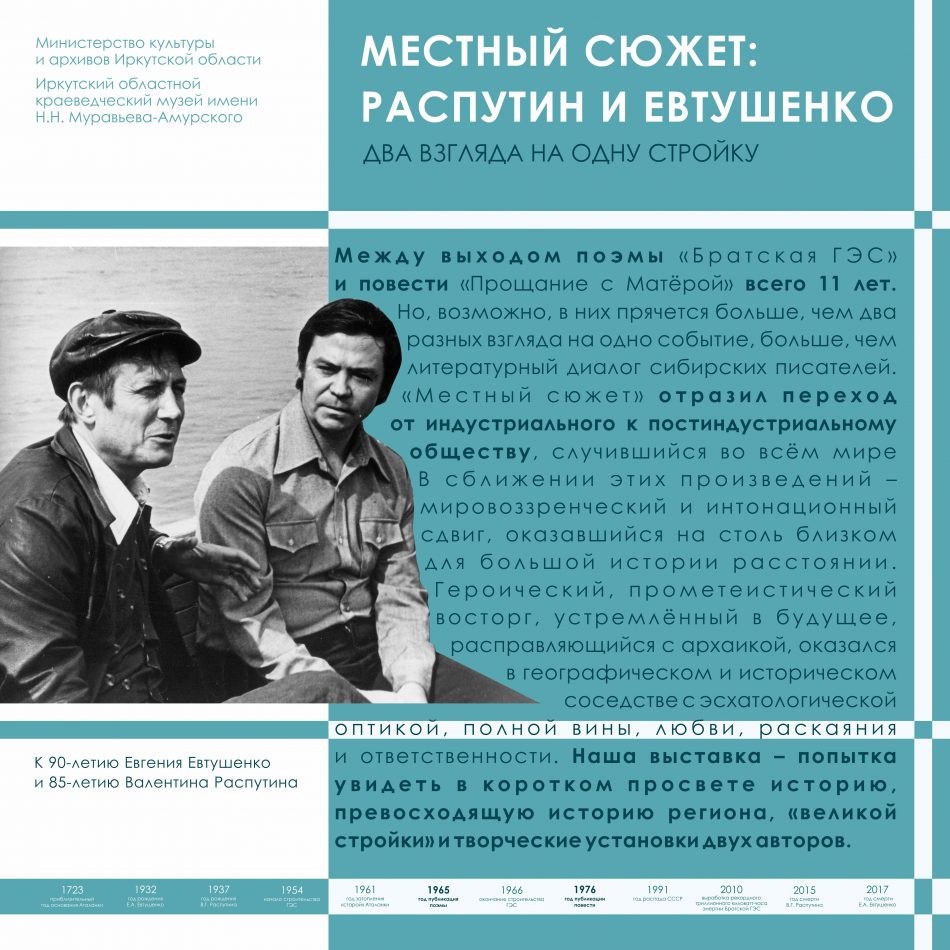 Электронная выставка “Местный сюжет: Распутин и Евтушенко”. Два взгляда на одну стройку”